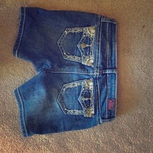 designed shorts with jewels